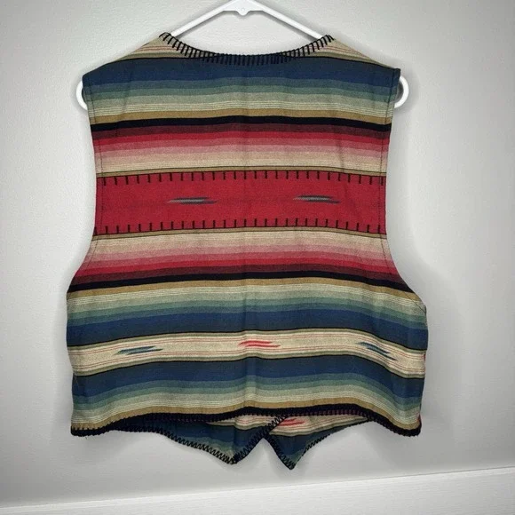 Vintage‎ RoughRider Circle T Vest Womens M/L SouthWestern Striped Concho Button - Picture 16 of 16